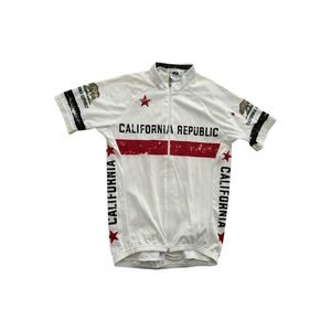 Voler Cycling Jersey Adult Small White Zip California Bear Breathable Biking